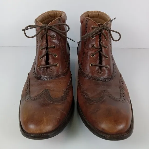 Cole Haan William Wingtip Oxford Boots Mens Size 11M Brown Leather Casual Formal
