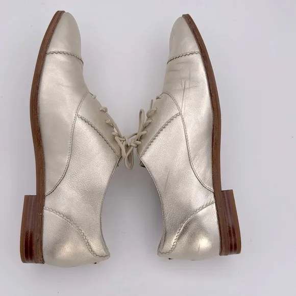 Cole Haan - women's Go - to - Arden Oxford metallic gold leather lace up shoes 9