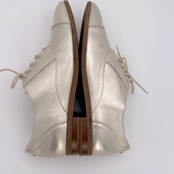 Cole Haan - women's Go - to - Arden Oxford metallic gold leather lace up shoes 9