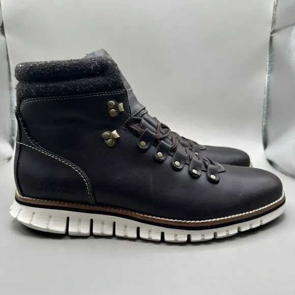 Cole Haan Zerogrand Hiker Waterproof Boot Brown Insulated Faribault Wool Mens 10