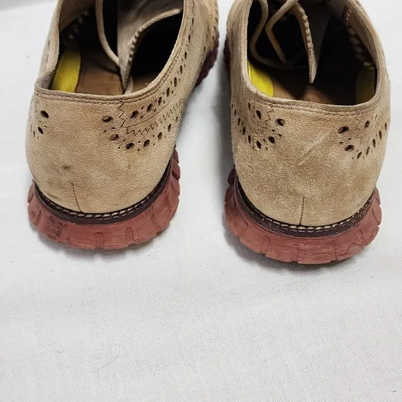 Cole Haan Zerogrand Mushroom Suede Wingtip Shoes Oxford Soft QUALITY mens 9.5