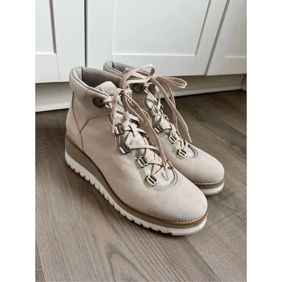 Cole Haan Zerogrand Lace Up Waterproof Wedge Hiker Boots, Size 9 Women’s