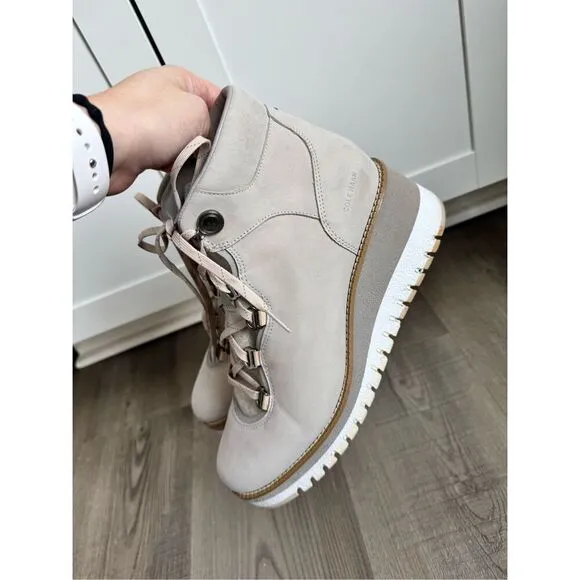 Cole Haan Zerogrand Lace Up Waterproof Wedge Hiker Boots, Size 9 Women’s