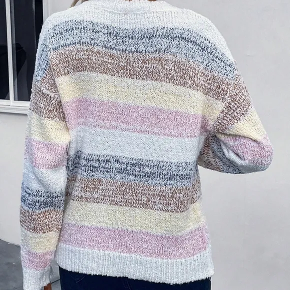 Color Block Drop Shoulder Sweater
