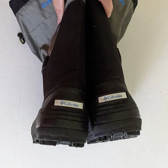 Columbia Big Kids’ Powderbug™ Plus II Snow Boot Sz7/39EUR Black/Gray Winter Rain