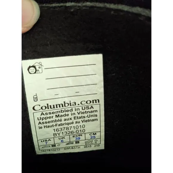 Columbia Big Kids’ Powderbug™ Plus II Snow Boot Sz7/39EUR Black/Gray Winter Rain