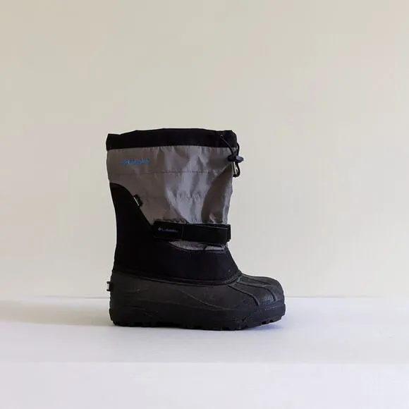 Columbia Big Kids’ Powderbug™ Plus II Snow Boot Sz7/39EUR Black/Gray Winter Rain
