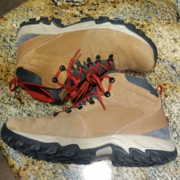Columbia Hiking Boots US 11.5 Mens Newton Ridge Plus II Waterproof Elk Brown EUC