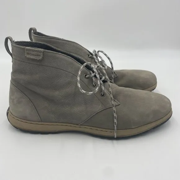 Columbia Men's Three Passes Desert Soft Leather Ankle Boot Shoes Gray Size 13