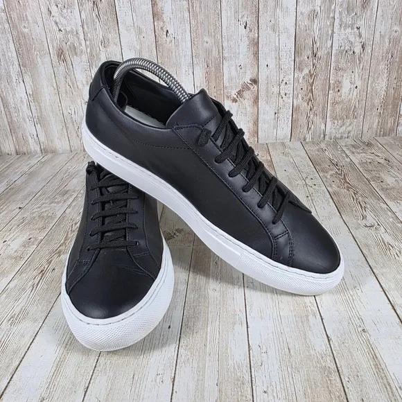 Common Projects Leather Sneakers Minimalist Designer Shoes Black Size 40