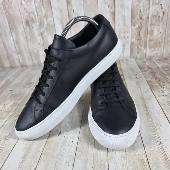 Common Projects Leather Sneakers Minimalist Designer Shoes Black Size 40