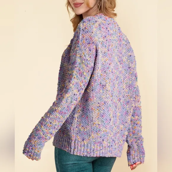 Confeti Pop Heathered Sweater - Lilac