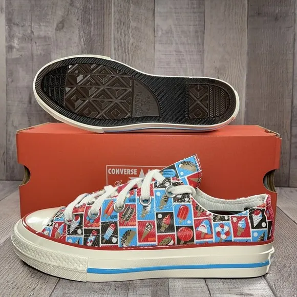 Converse Chuck 70 Frozen Treats Youth Sneakers Soft Red Blue Size 3 A00519F