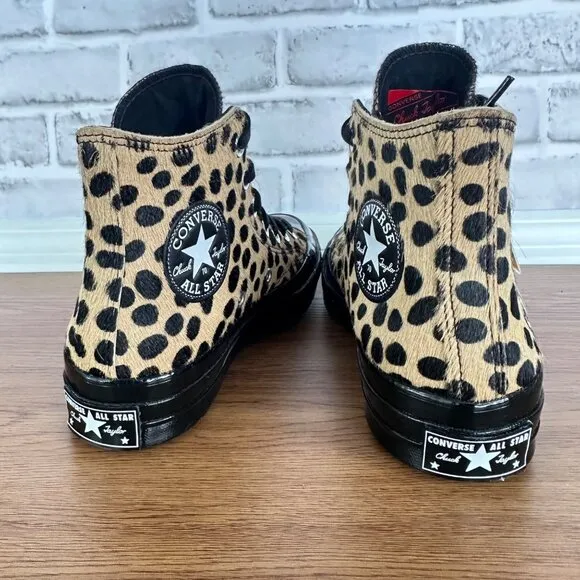 ❤️❤️Converse Chuck 70 Hi Pony Hair Leather Sz 7 Men Shoes Leopard Print A12705C