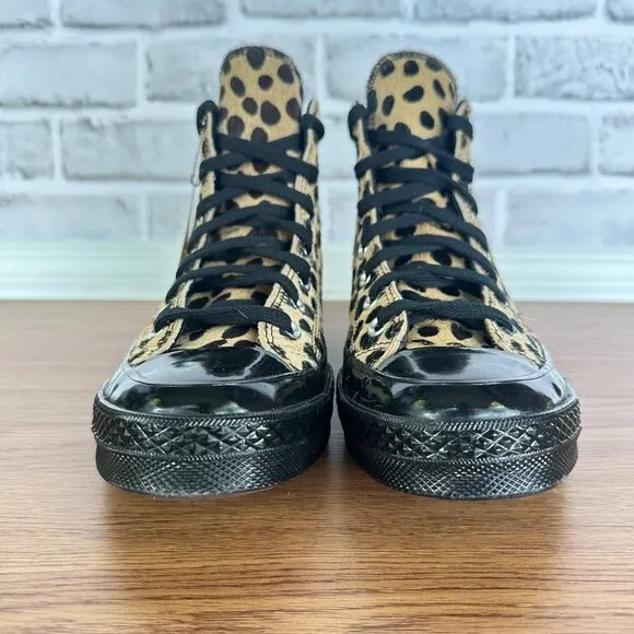 ❤️❤️Converse Chuck 70 Hi Pony Hair Leather Sz 7 Men Shoes Leopard Print A12705C