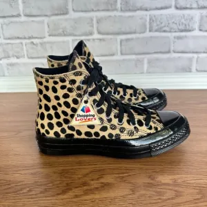 ❤️❤️Converse Chuck 70 Hi Pony Hair Leather Sz 7 Men Shoes Leopard Print A12705C