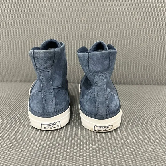 Converse Jack Purcell II High Top Lace Up Sneaker Soft Leather Navy Blue Sz 11.5