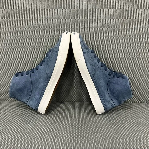 Converse Jack Purcell II High Top Lace Up Sneaker Soft Leather Navy Blue Sz 11.5