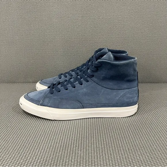 Converse Jack Purcell II High Top Lace Up Sneaker Soft Leather Navy Blue Sz 11.5