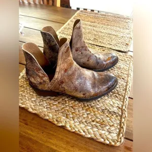 Corky’s Girl Brown Distressed Leather Ankle Boots, perfectly distressed; Size 9