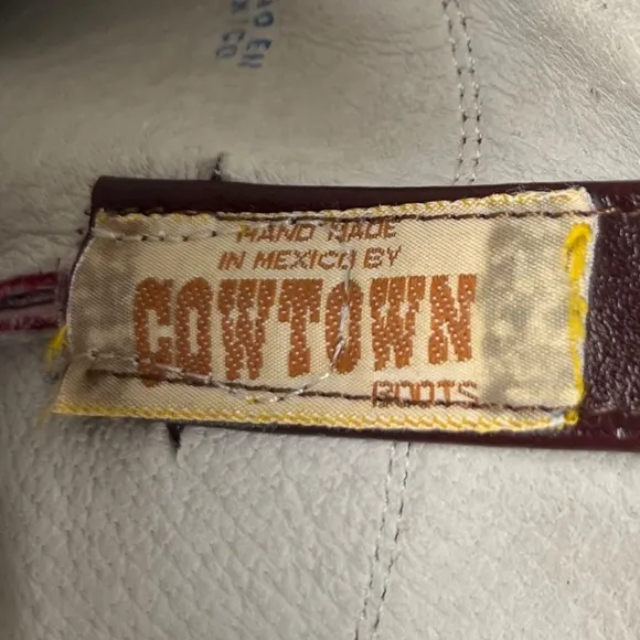 Cowtown Mens Size 7.5 D Brown Leather Smooth Soft Cowboy Boots Burgundy Vintage