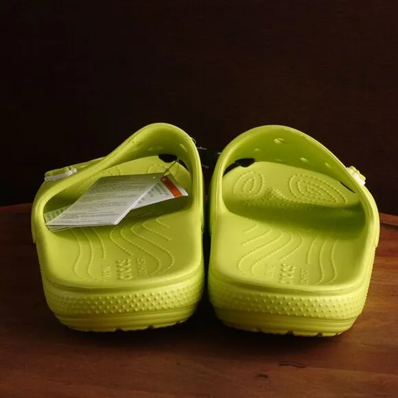 Crocs Sandals Mens SZ 10 Neon Yellow Classic Slide Waterproof Summer Shoes NWT