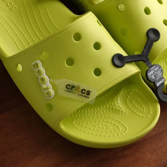 Crocs Sandals Mens SZ 10 Neon Yellow Classic Slide Waterproof Summer Shoes NWT