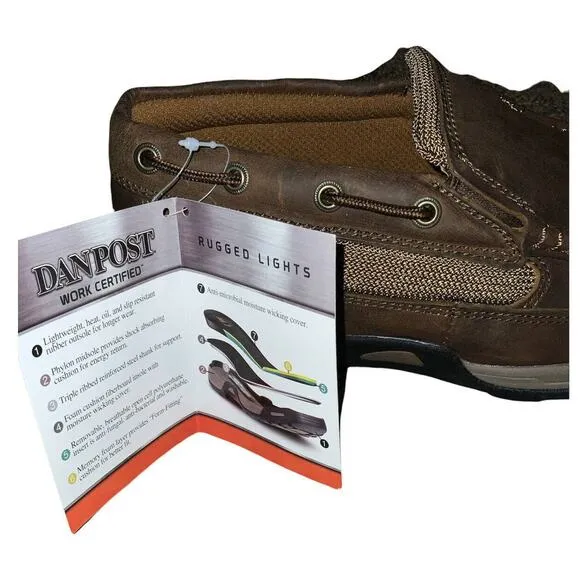 Dan Post Mens Armstrong Brown Leather Moccasin Slip On Oxford Work Shoes Size 9M