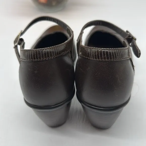Dansko Brown Chunky Heel Mary Jane Sandals Size EU 38