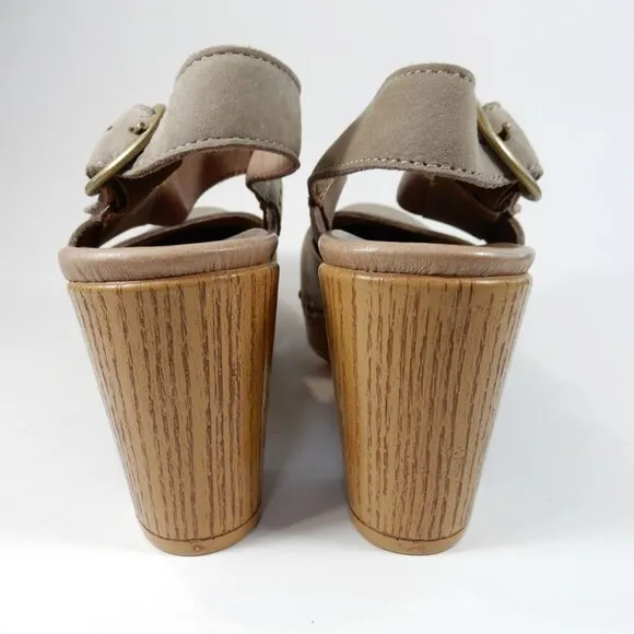 DANSKO Dotty Heeled Mary Jane Sandals Size 36 5.5 6 Taupe Milled Nubuck NEW