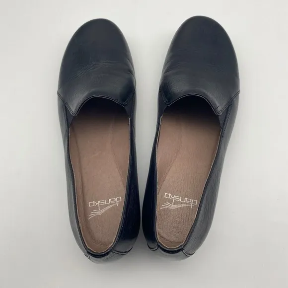 Dansko Farah Black Soft Leather Slip On‎ Comfort Shoes 40 EU 5502-020200