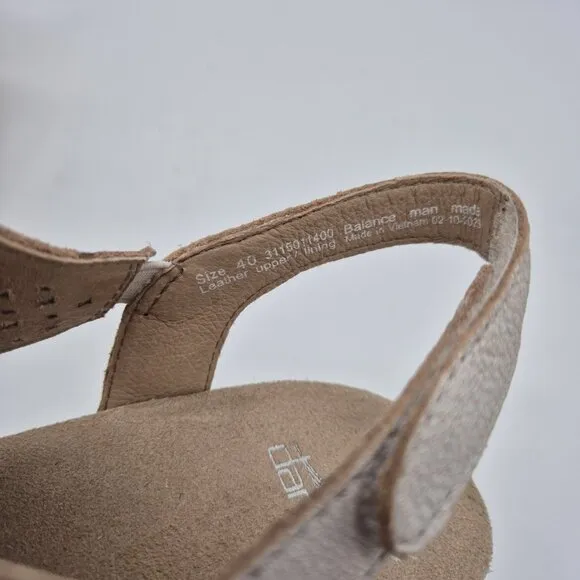 Dansko Teagan Laser Cut Leather Heeled Sandals Women's Size 40 Ivory (35)