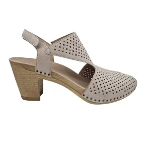 Dansko Teagan Laser Cut Leather Heeled Sandals Women's Size 40 Ivory (35)