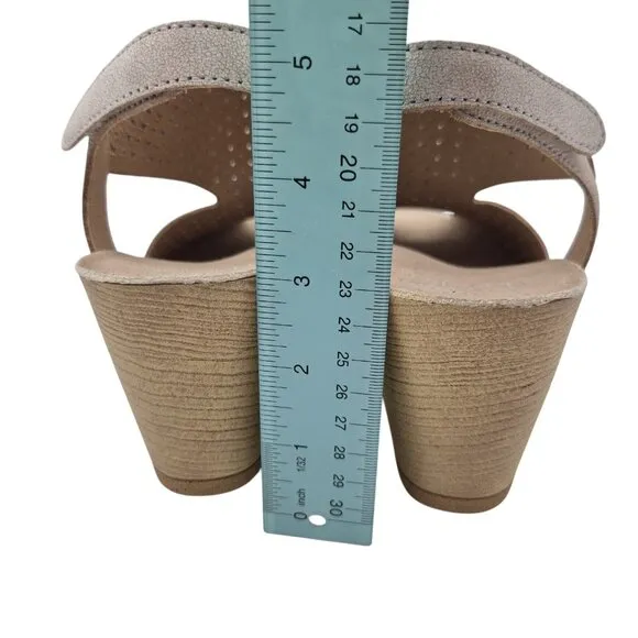 Dansko Teagan Laser Cut Leather Heeled Sandals Women's Size 40 Ivory (35)