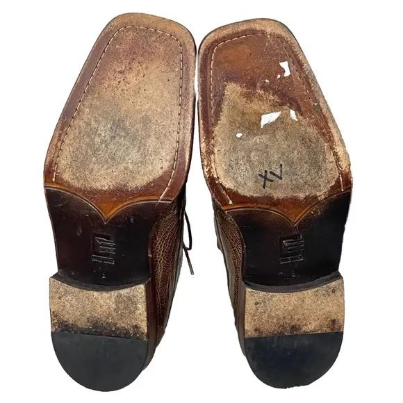 DAVID EDEN Taupe Gaston Genuine Ostrich Leather Mens  Oxford Shoes Sz 9 Preppy