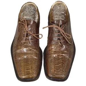 DAVID EDEN Taupe Gaston Genuine Ostrich Leather Mens  Oxford Shoes Sz 9 Preppy