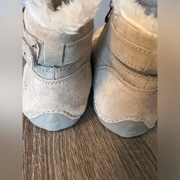 DBECK Tan Suede Ankle Boots with Fur Lining