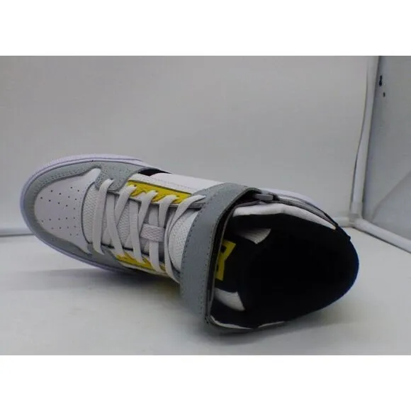 DC Kids Pure High-Top EV (Little Kid/ Big Kid), White /Gray /Yellow, Boy’s Sz. 5