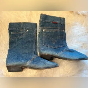 Denim Ankle Boots with Pocket Detail vintage temptations 8b