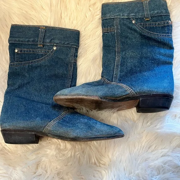 Denim Ankle Boots with Pocket Detail vintage temptations 8b