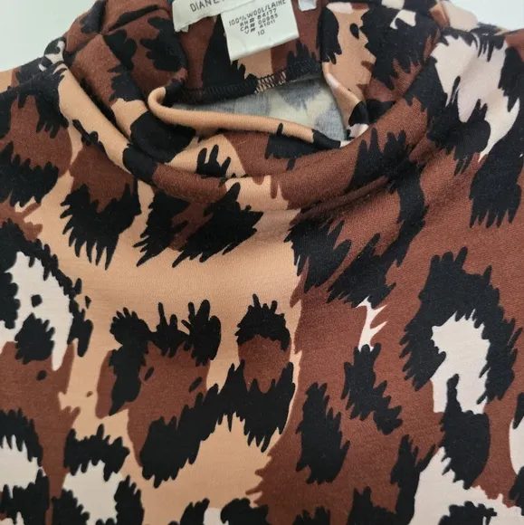 Diane Von Furstenberg Brown and Black Patterned Dress