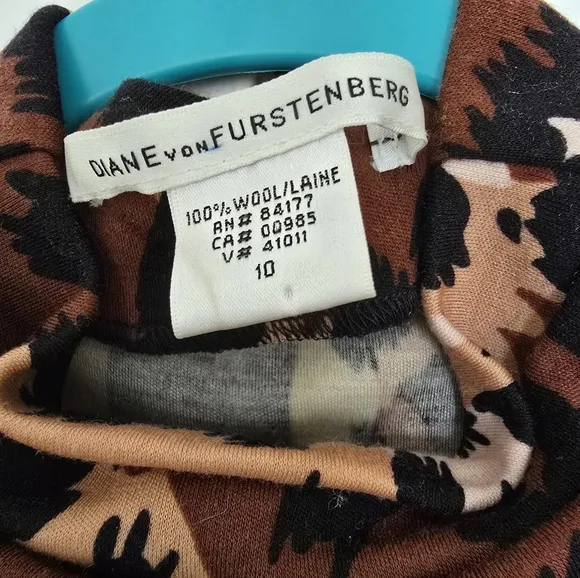 Diane Von Furstenberg Brown and Black Patterned Dress