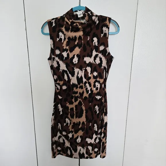 Diane Von Furstenberg Brown and Black Patterned Dress