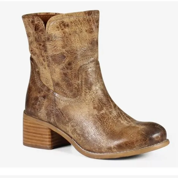 Diba True Women's‎ West Haven Bootie Light Brown Stacked Heel Western Size 9