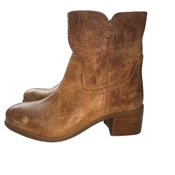 Diba True Women's‎ West Haven Bootie Light Brown Stacked Heel Western Size 9