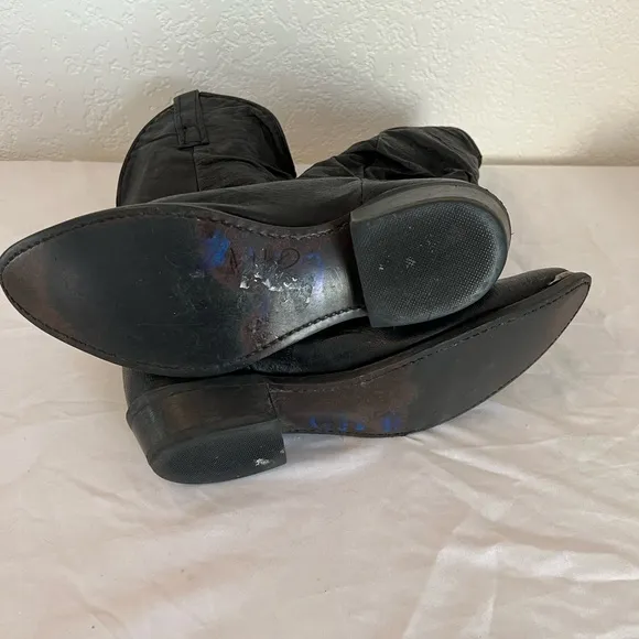 Dingo Mens Amsterdam Round Toe Casual Boots Mid Calf Black Size 8.5 EUC Western