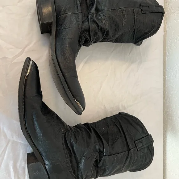 Dingo Mens Amsterdam Round Toe Casual Boots Mid Calf Black Size 8.5 EUC Western