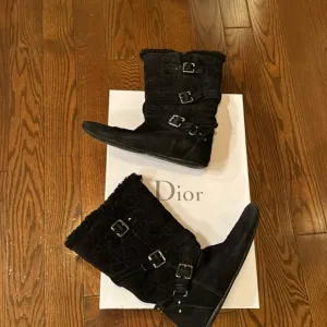 Dior Black Winter Boots with Buckle Straps