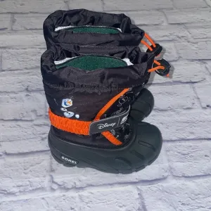 Disney Frozen x Sorel Black and Orange Snow Boots