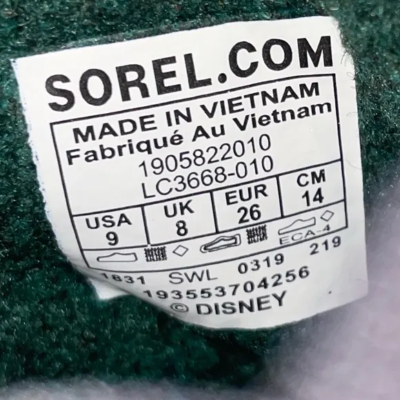 Disney Frozen x Sorel Black and Orange Snow Boots